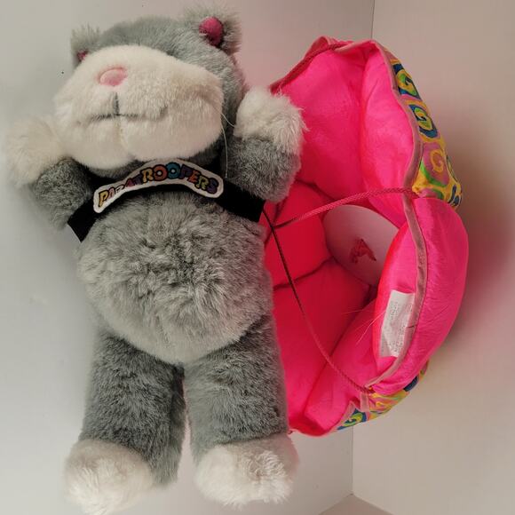 Paratroopers Plush Cat Toy, Colorful Parachute 12" Stuffed Animal Plushie VTG - Picture 8 of 16